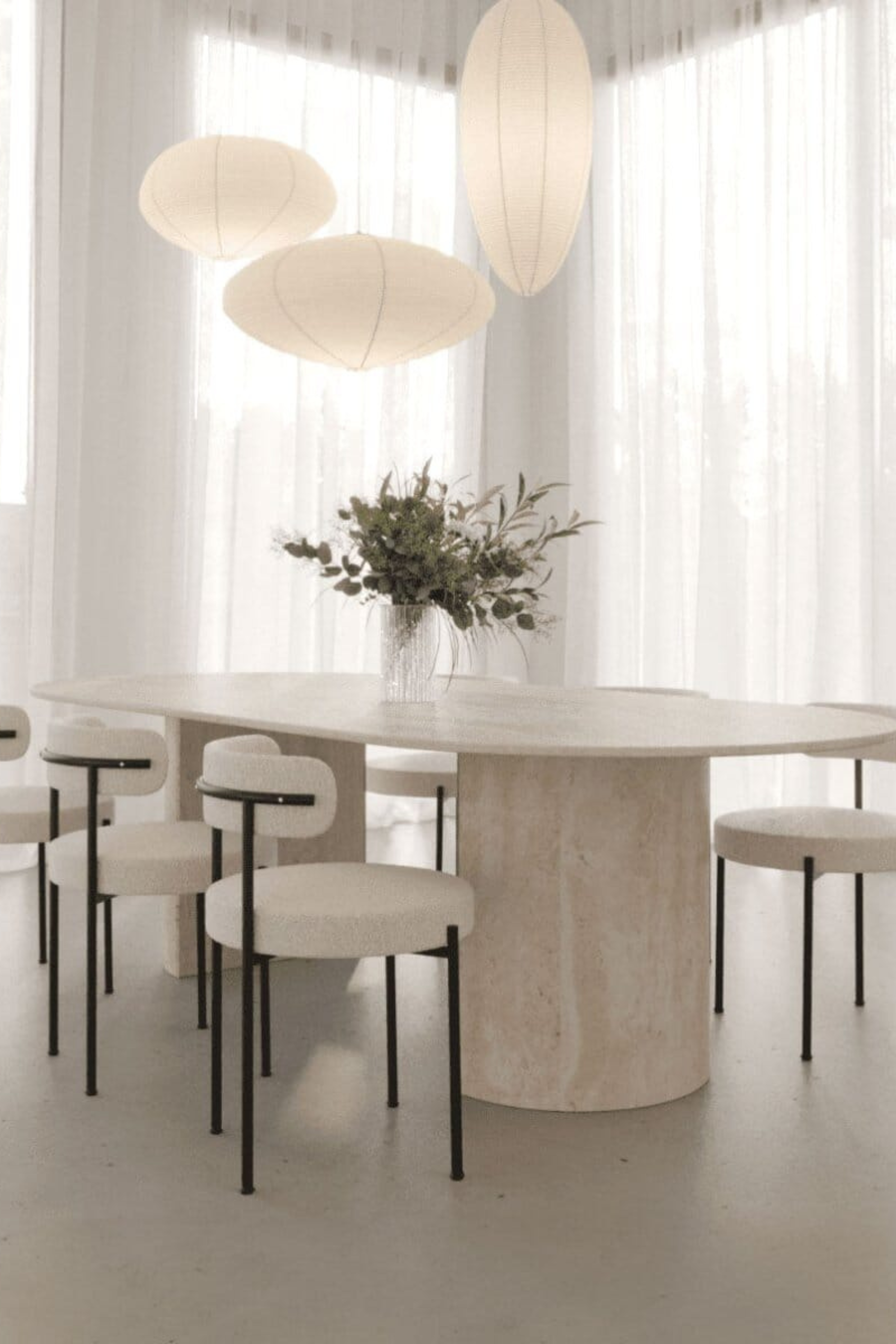 Dakota Dining Table with Half Moon Legs