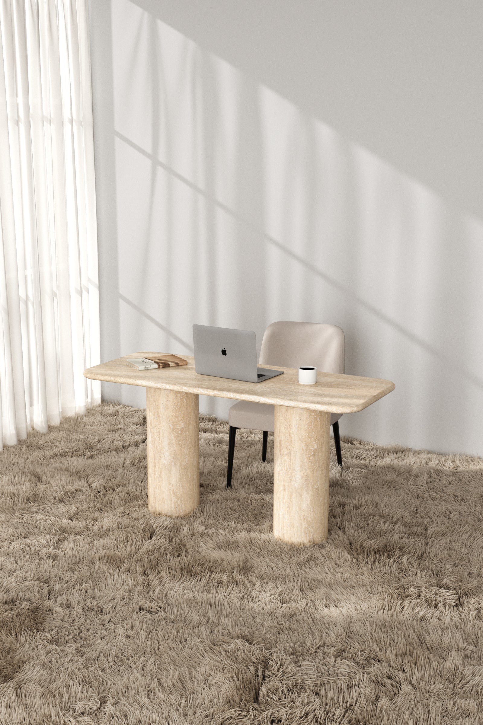 Alara Travertine Desk