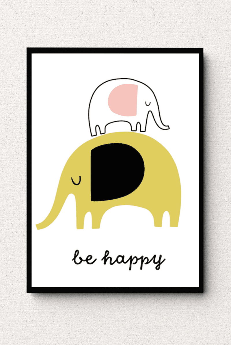 Playful Pachyderm Duo Wall Art