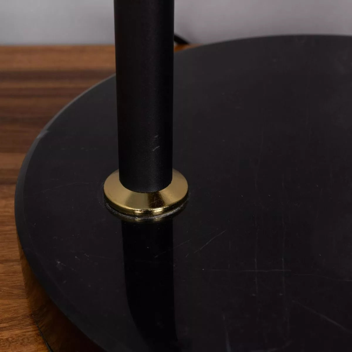 Black and Gold arched Floor Lamp With Shelve Homekode