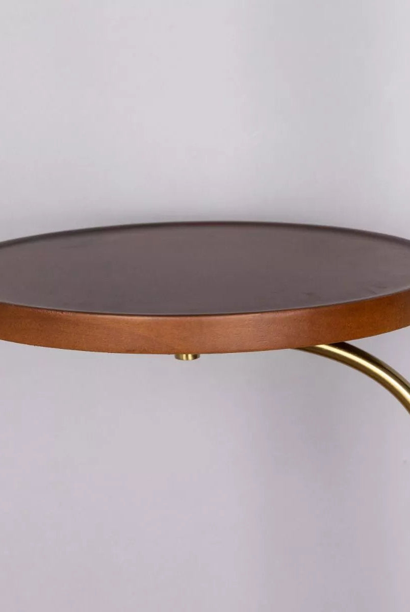 Black and Gold arched Floor Lamp With Shelve Homekode