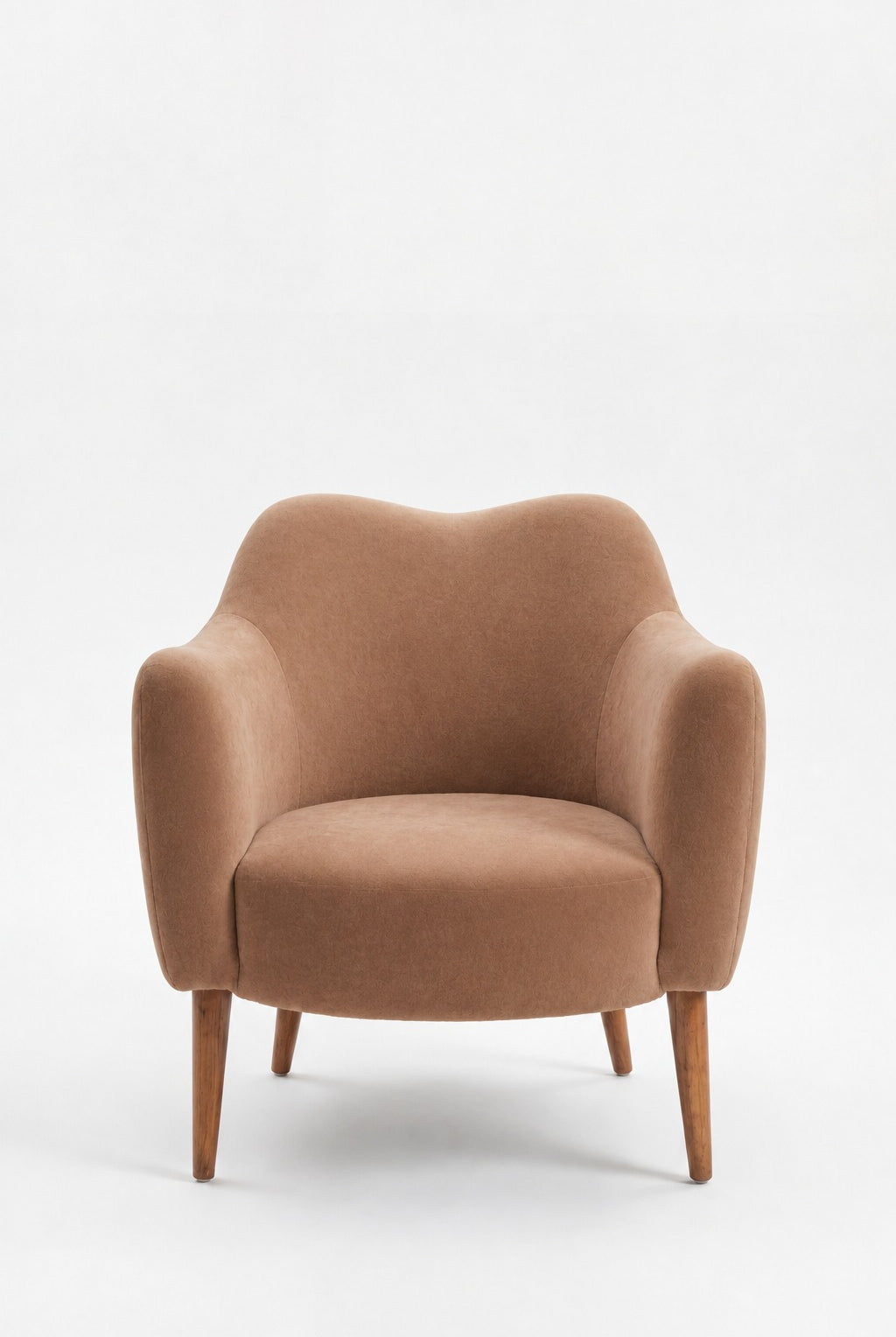 Kent Camel Brown Armchair with Irregular Top