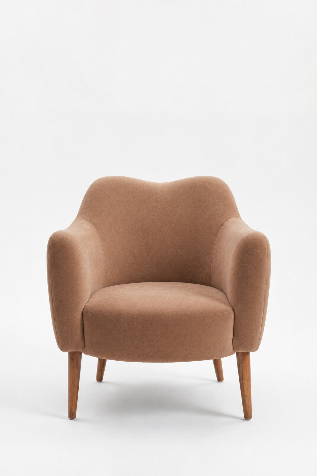 Kent Camel Brown Armchair with Irregular Top
