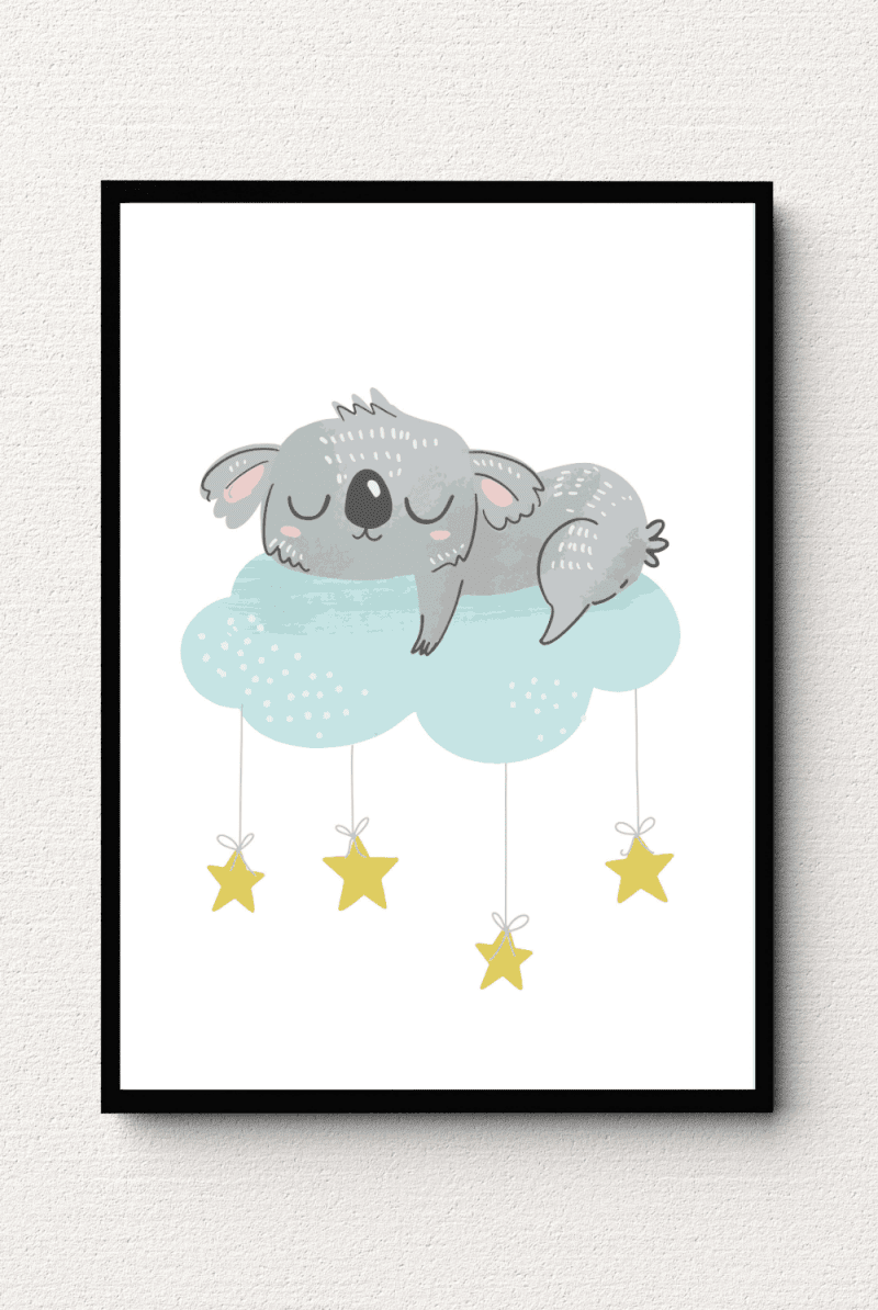 Koala's Starry Siesta Wall Art