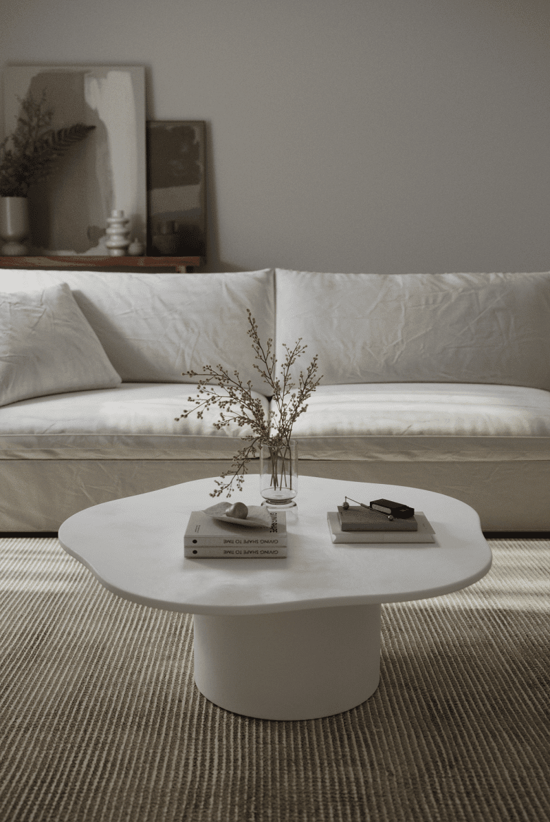 Harlowe Irregular Top Micro Concrete Coffee Table (3 Sizes) Coffee Tables Homekode