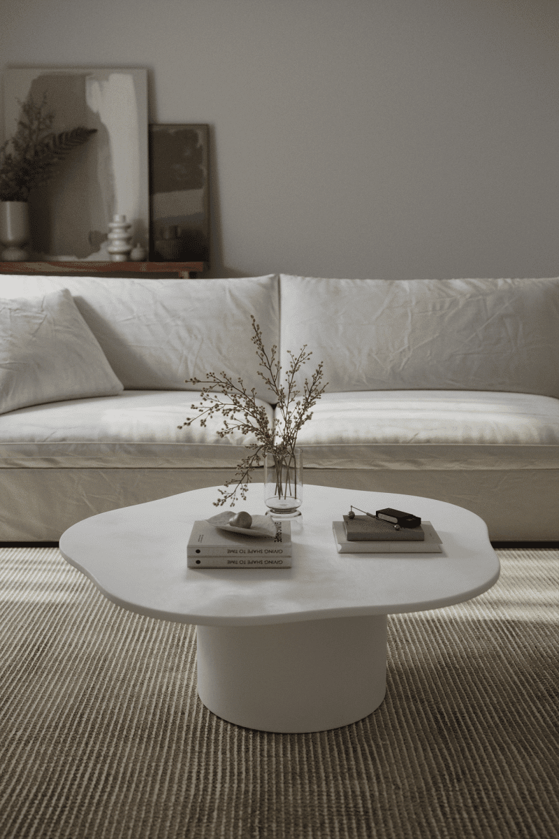 Harlowe Irregular Top Micro Concrete Coffee Table (3 Sizes) Coffee Tables Homekode