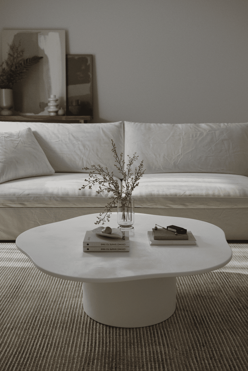 Harlowe Irregular Top Micro Concrete Coffee Table (3 Sizes) Coffee Tables Homekode