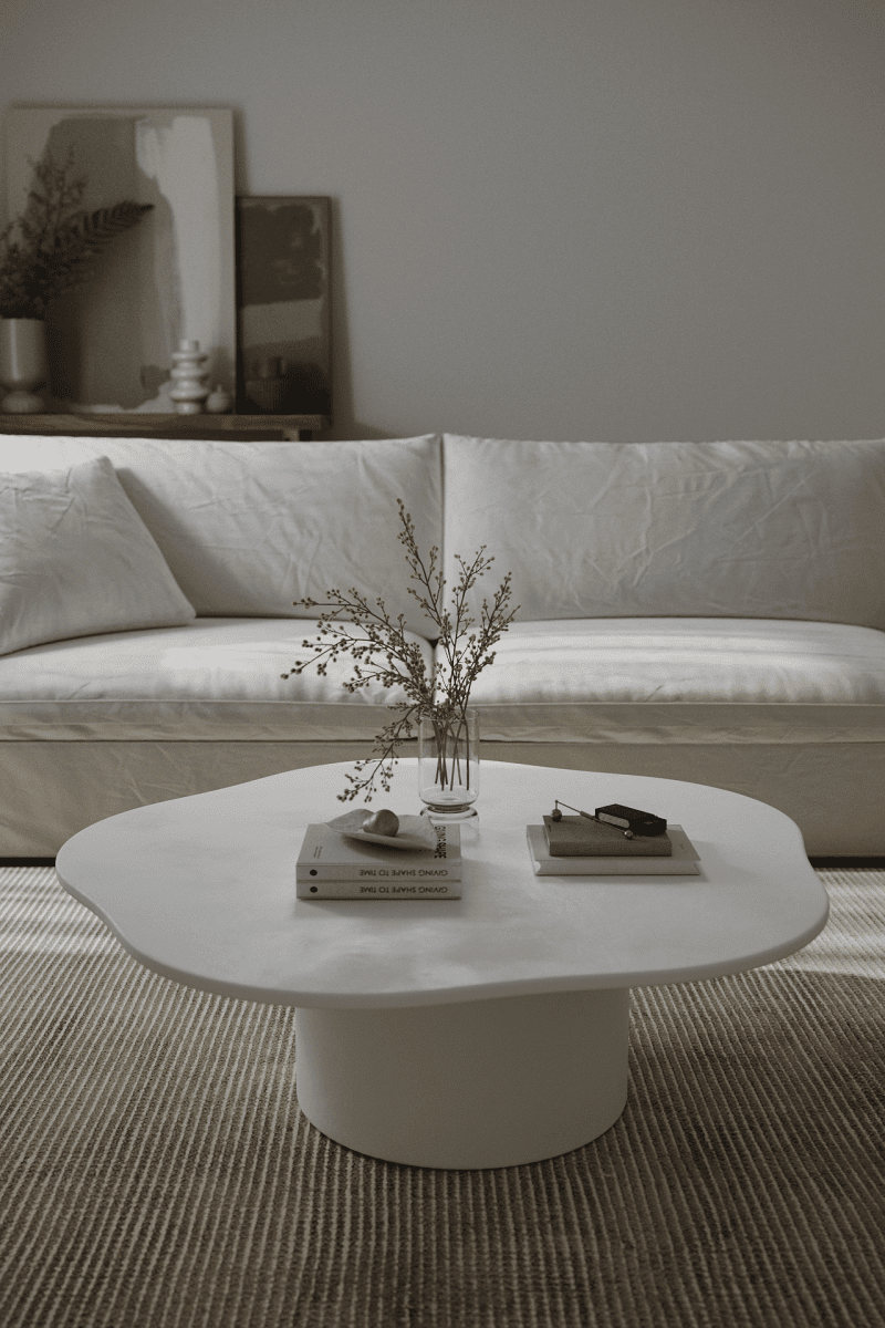 Harlowe Irregular Top Micro Concrete Coffee Table (3 Sizes) Coffee Tables Homekode