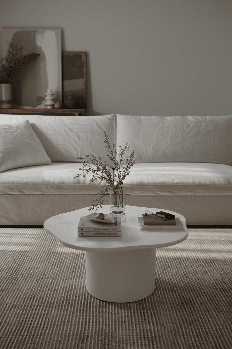 Harlowe Irregular Top Micro Concrete Coffee Table (3 Sizes) Coffee Tables Homekode