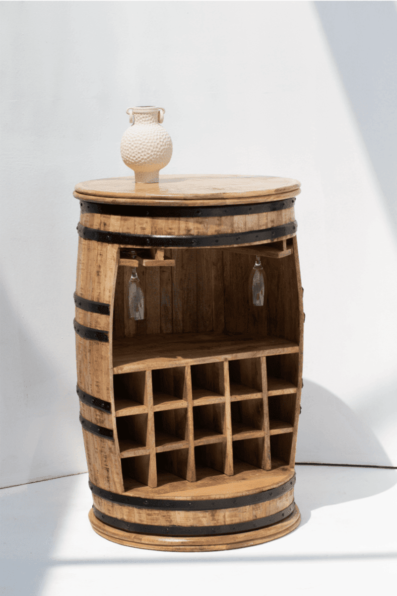 Saylor Industrial Barrel Cocktail Cabinet (100x65CM)
