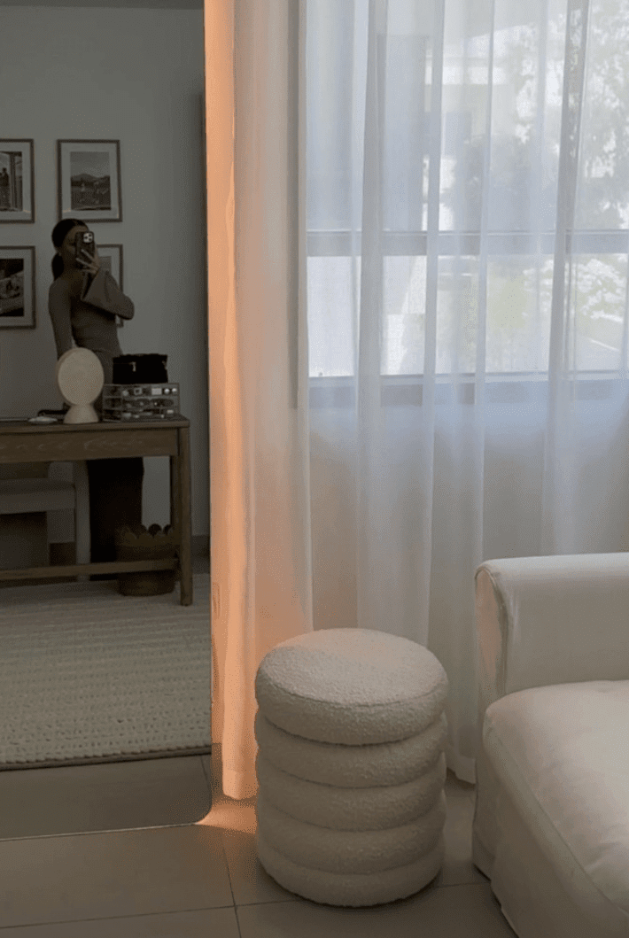 Sevil Layers Boucle Pouf Ottoman Homekode