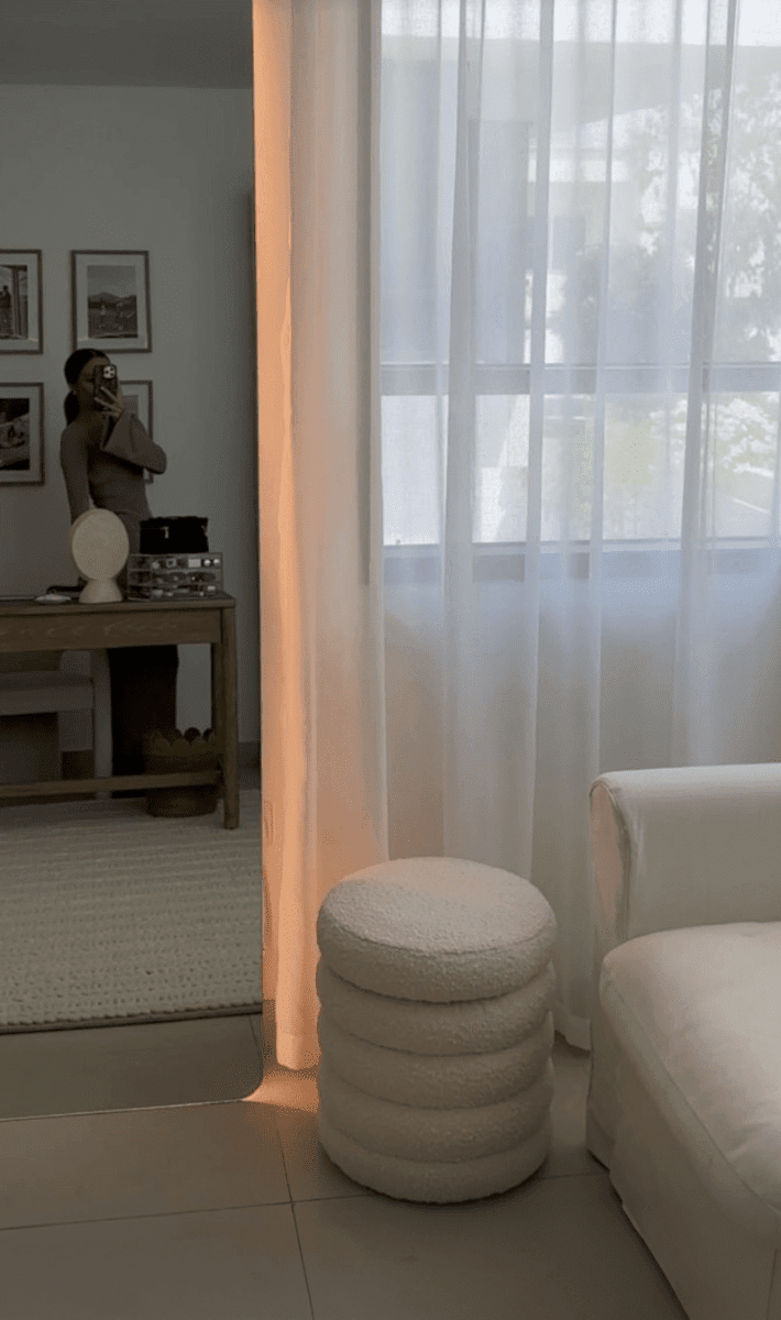 Sevil Layers Boucle Pouf Ottoman Homekode