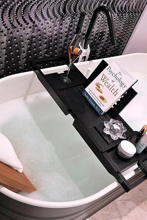 Bathtub Black Bamboo Tray