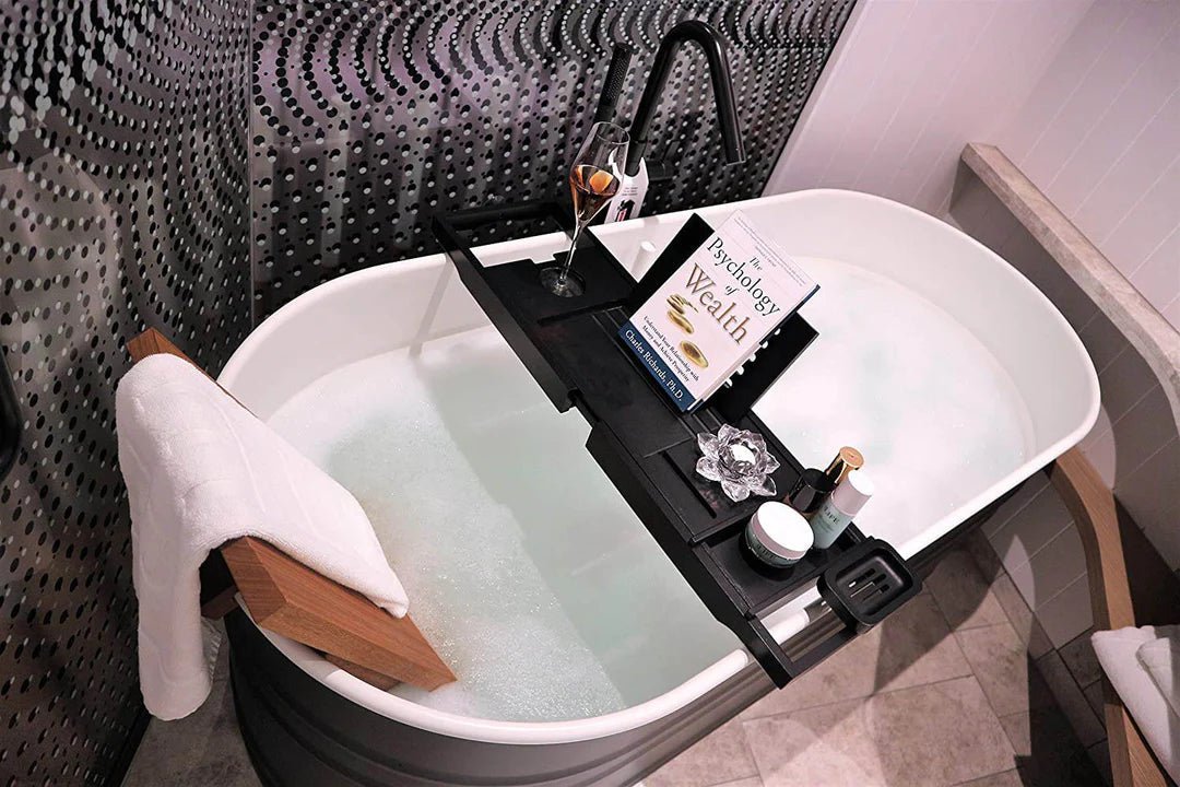 Bathtub Black Bamboo Tray