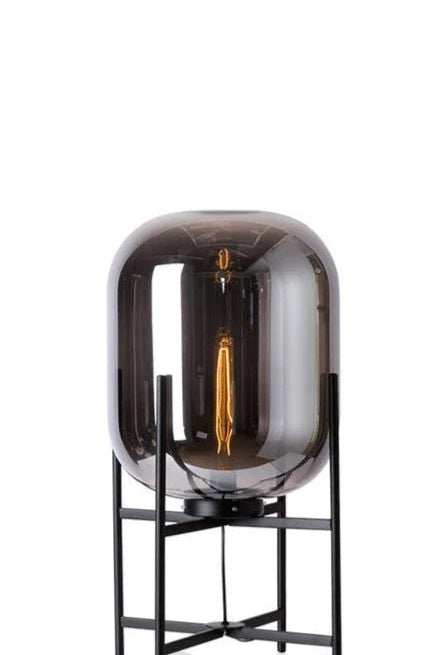 Round Glass Table Lamp with Black Legs Home Homekode