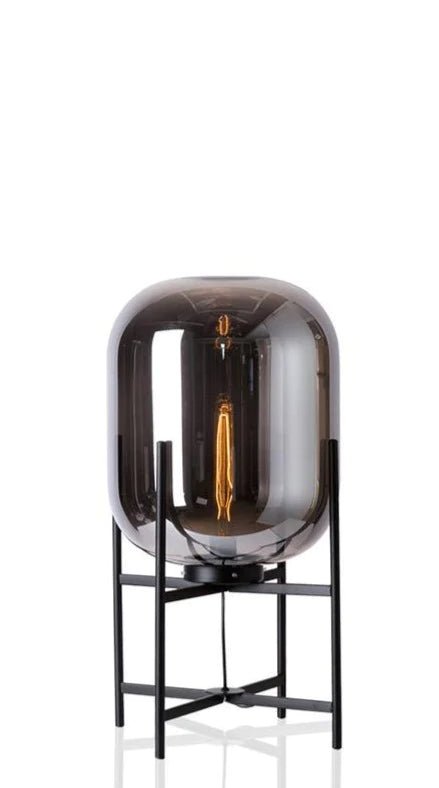 Round Glass Table Lamp with Black Legs Home Homekode