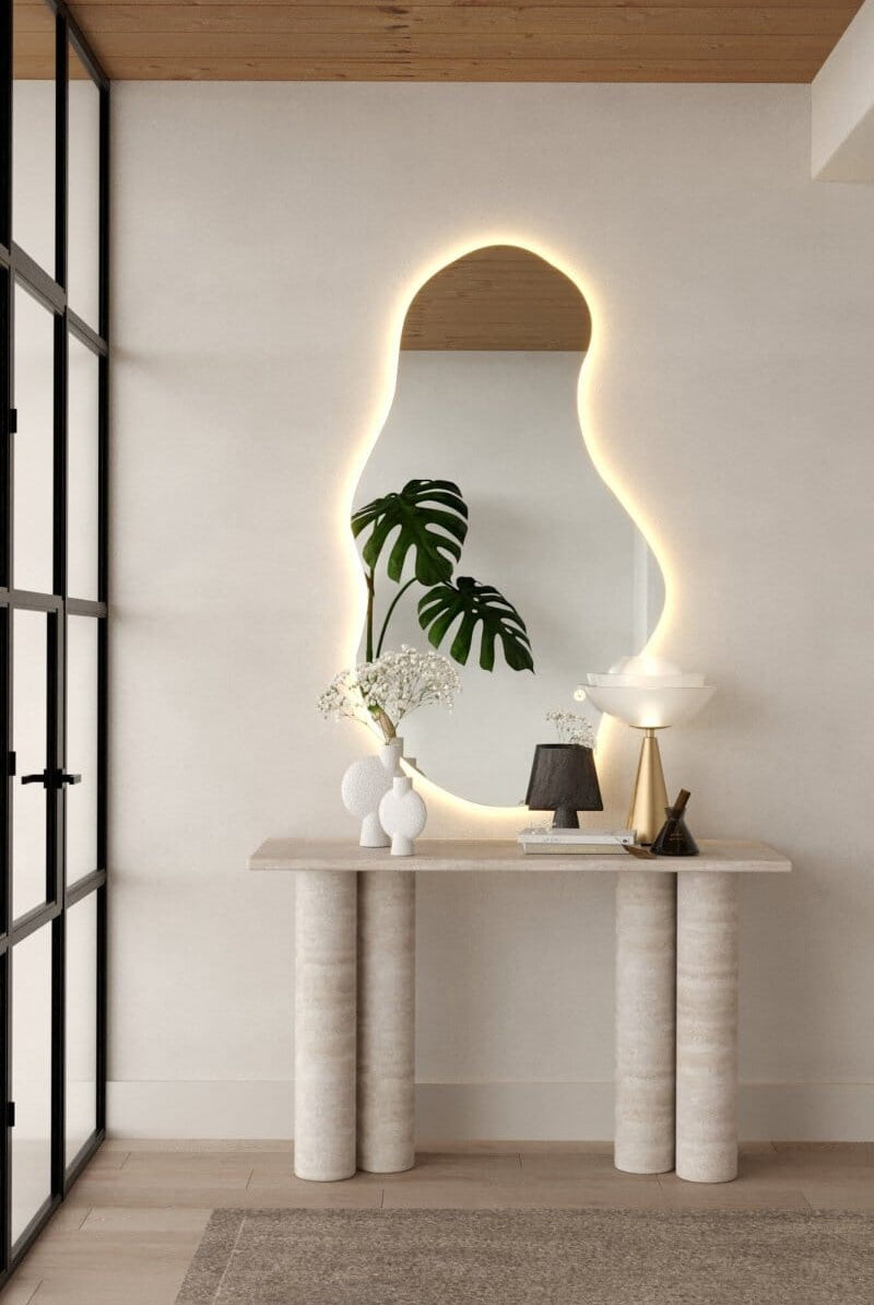 Eve Frameless Irregular Wall Mirror with Backlit LED (5 Sizes)
