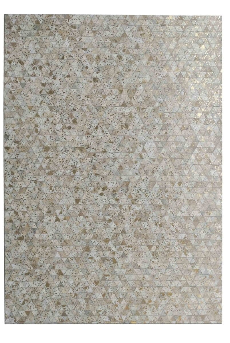 Triangular Tranquility - Grey Leather Rug (4 Sizes)