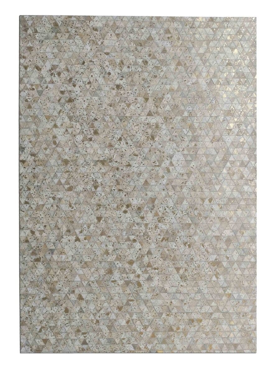 Triangular Tranquility - Grey Leather Rug (4 Sizes)