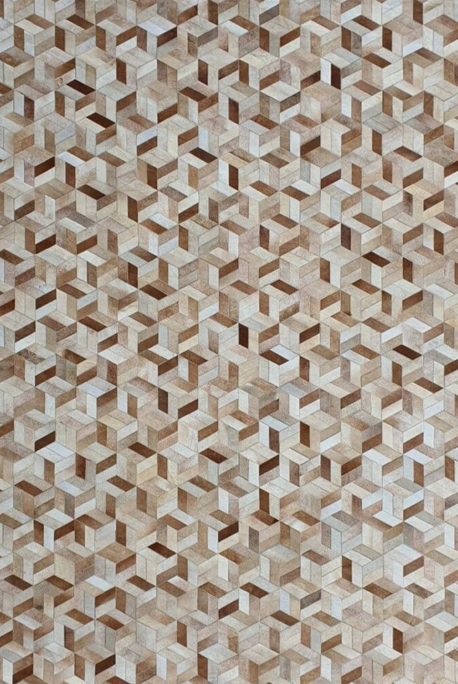 Golden Gradient Oasis - Leather Rug (4 Sizes)