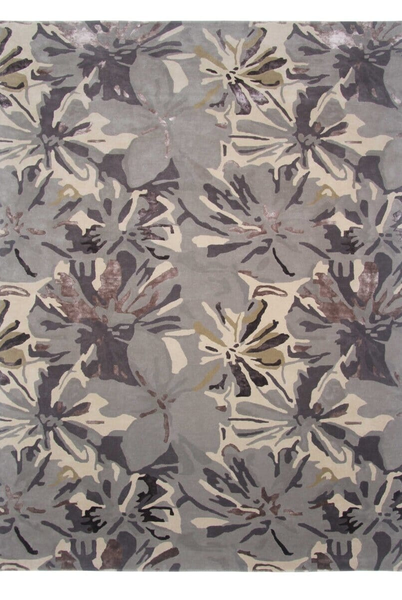 Silver Blossom Elegance - Handmade Rug (300x400 CM)
