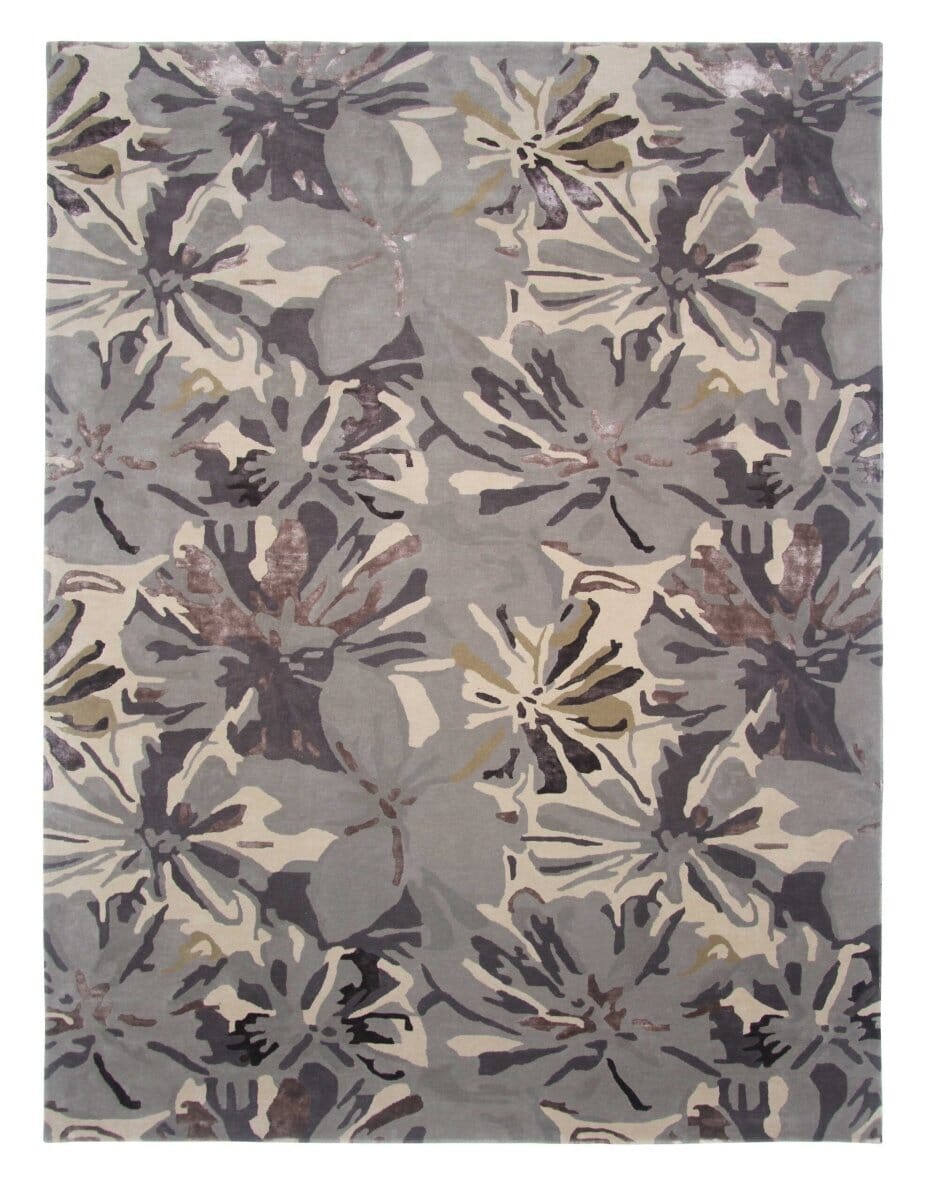 Silver Blossom Elegance - Handmade Rug (300x400 CM)