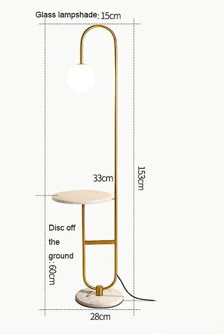 Gold and White archedor Lamp With Side table Homekode