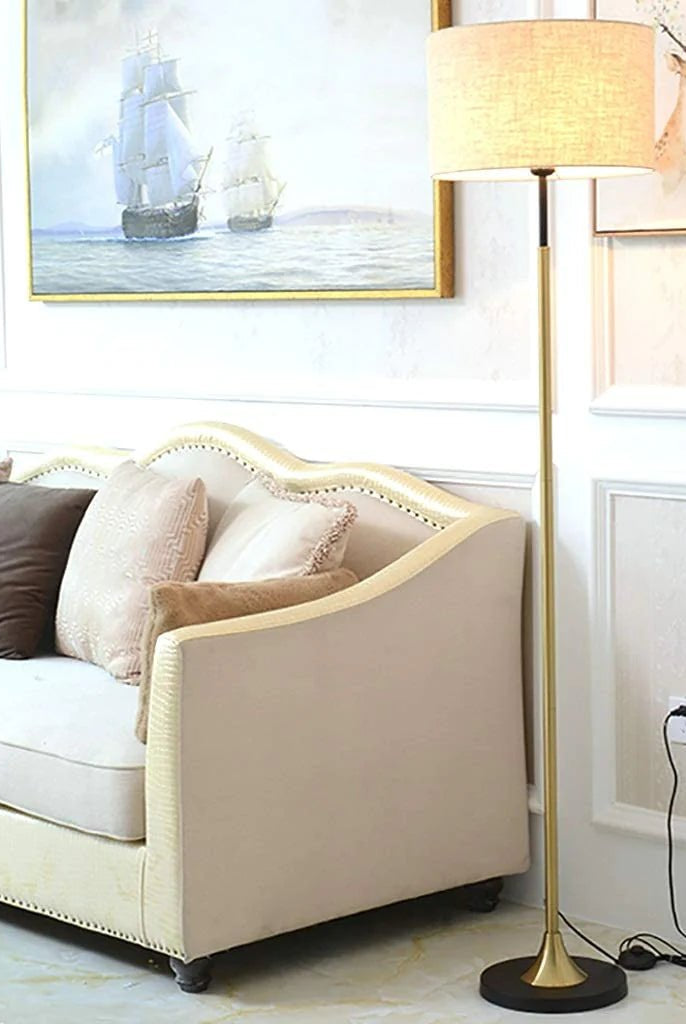 Gold Floor Lamp Fabric Shadi Home Homekode