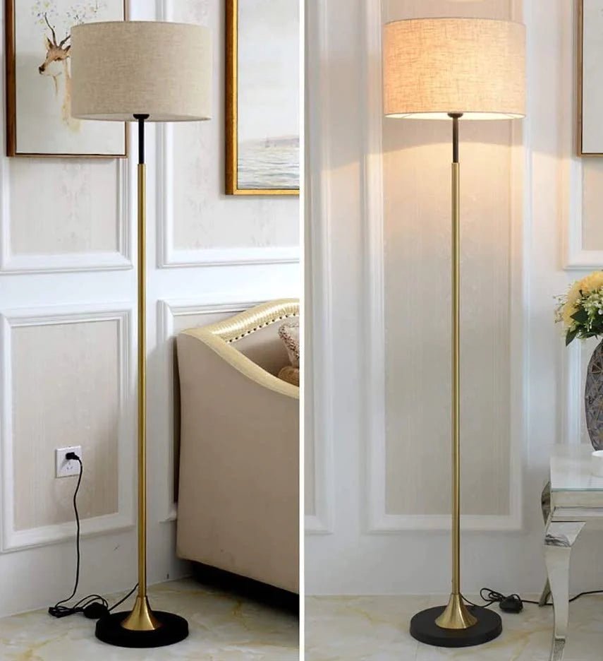Gold Floor Lamp Fabric Shadi Home Homekode