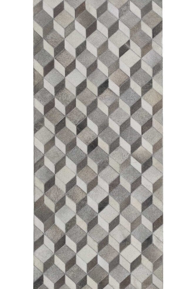 Hallway Grey Multi-Color Leather Rug (80x200 CM)