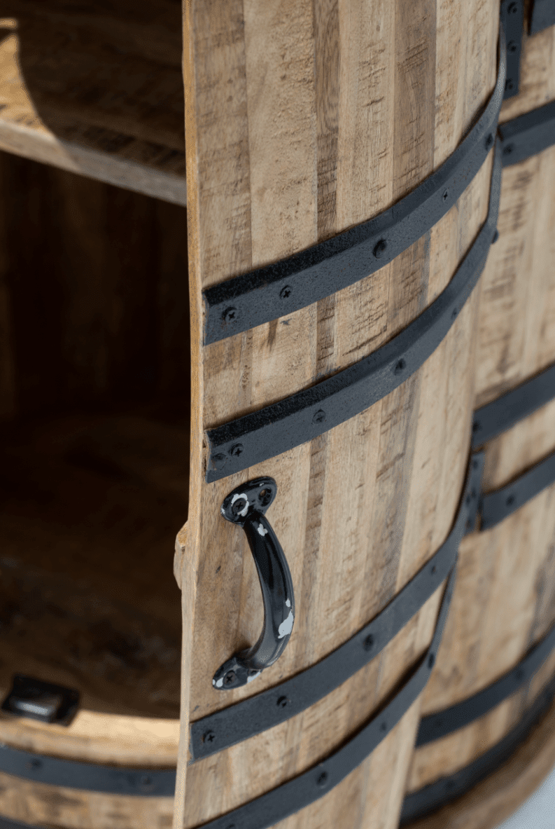 Alani Industrial Barrel Cocktail Cabinet (100x65CM)