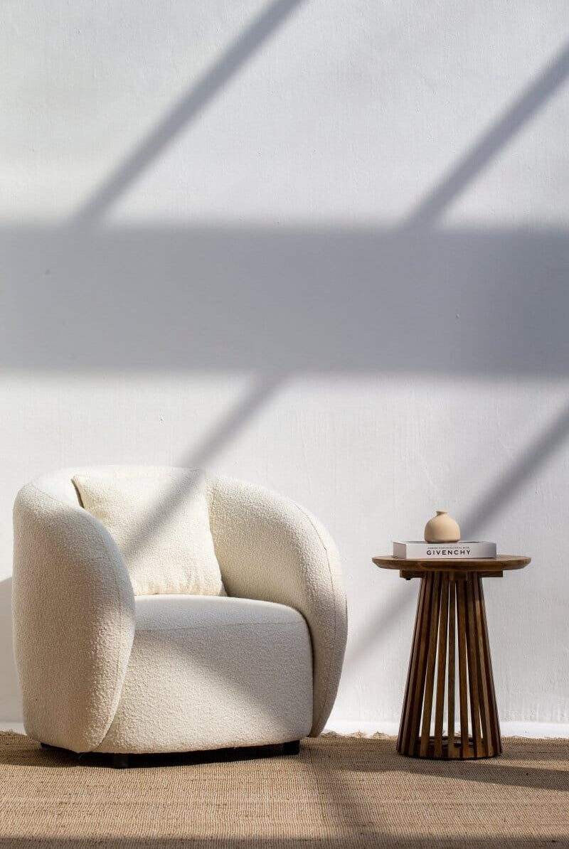 Amanti Off White Boucle Lounge Sofa Chair