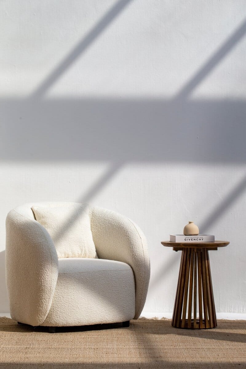 Amanti Off White Boucle Lounge Sofa Chair