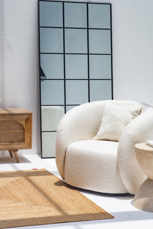 Amanti Off White Boucle Lounge Sofa Chair