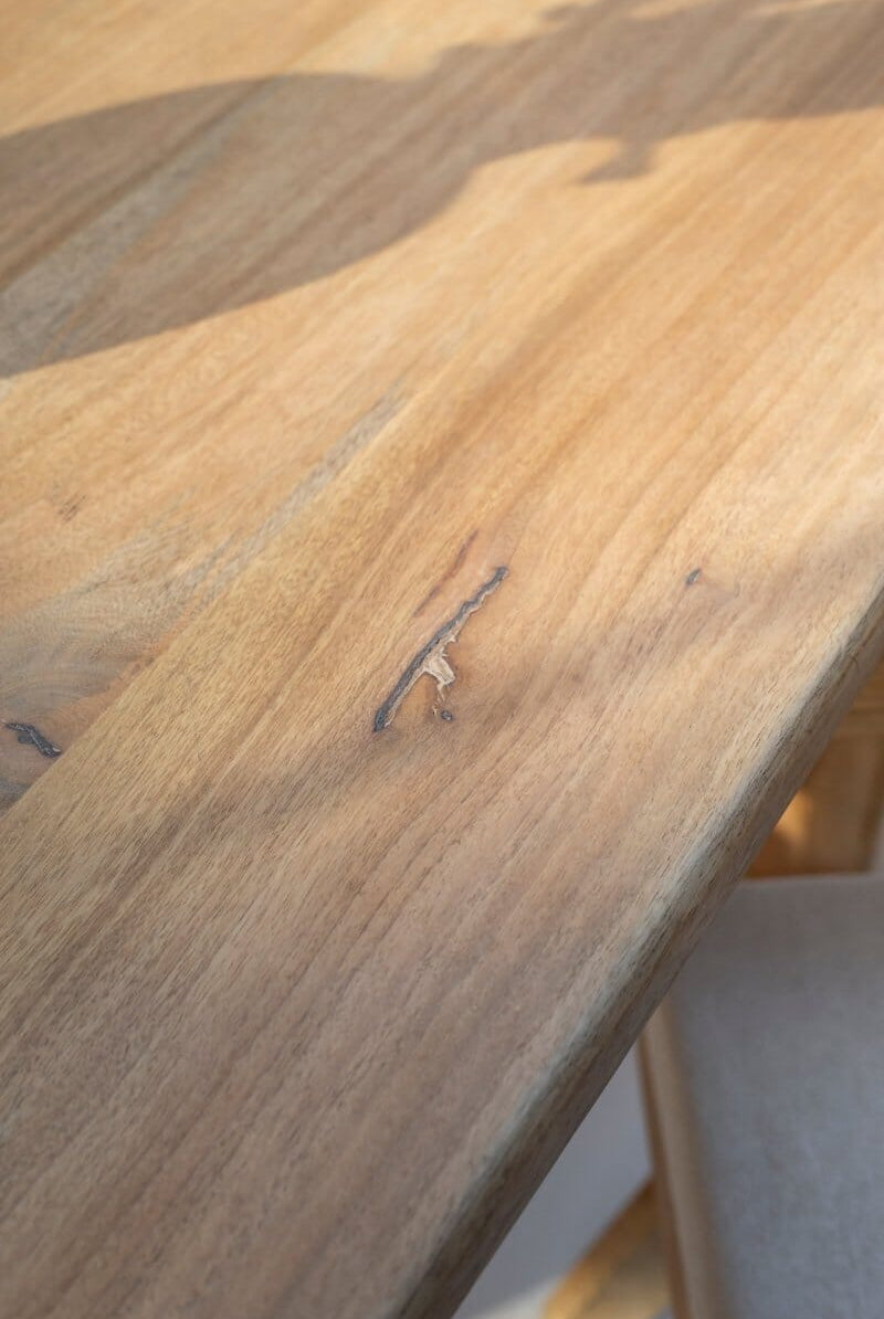 Arura Wood Rectangular Dining Table with Hollow Legs