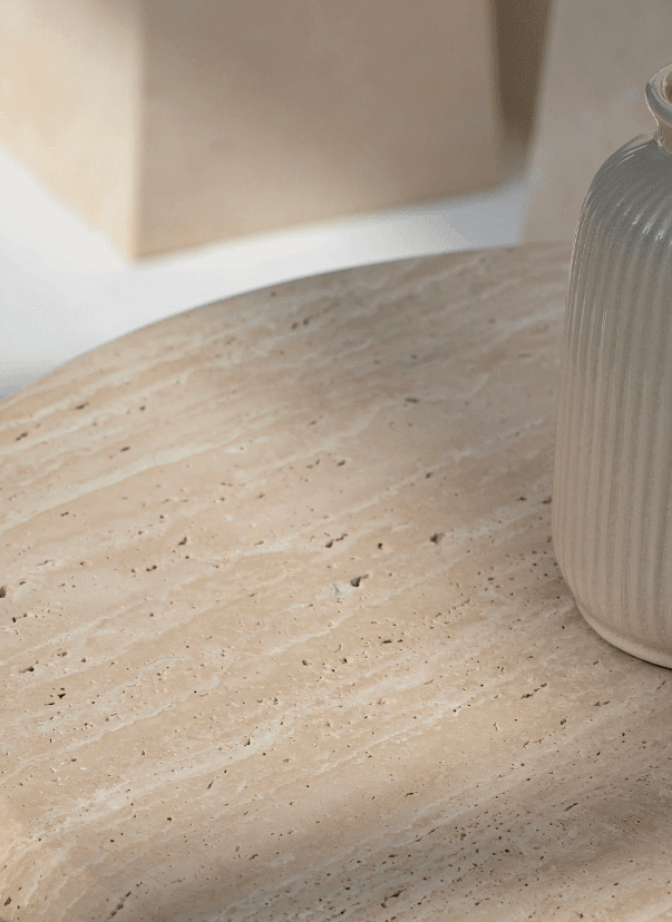 Ava Travertine Round Top Coffee Tables (3 Sizes) Coffee Tables