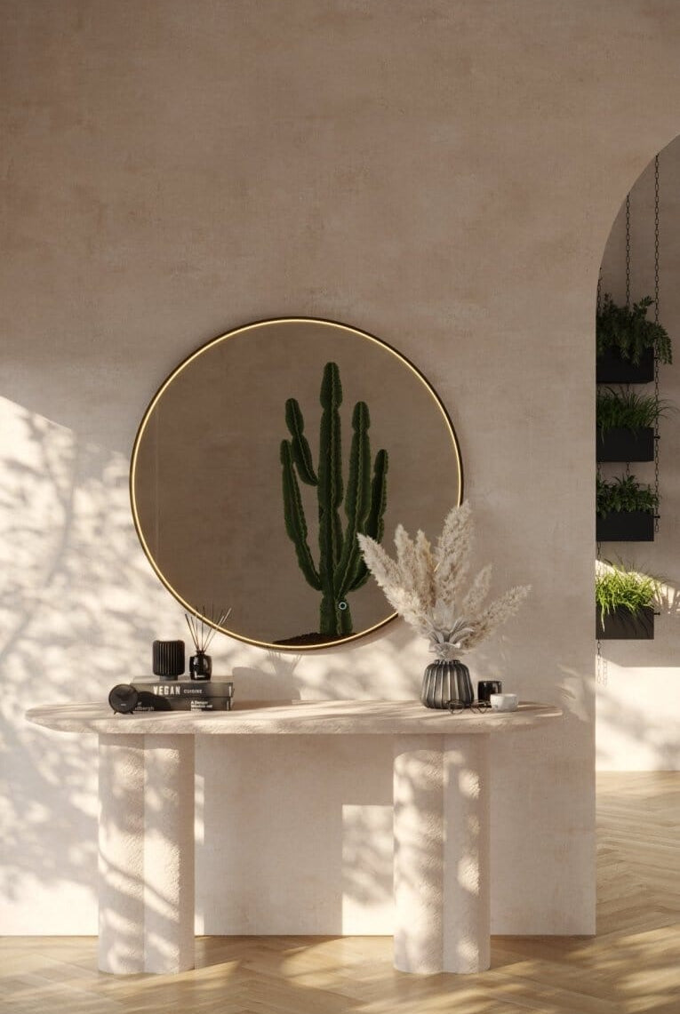 Maeve Black Round Mirror with Inner Fr LED (3 Sizes) Homekode