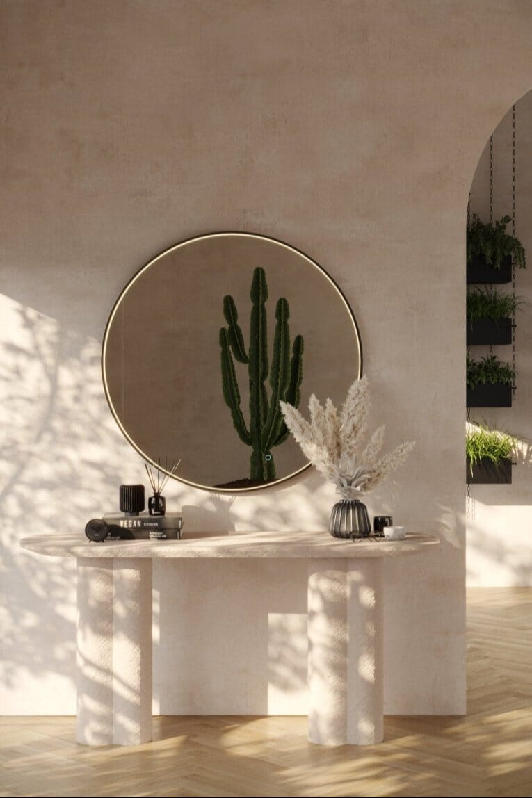 Maeve Black Round Mirror with Inner Frame LED (3 Sizes)