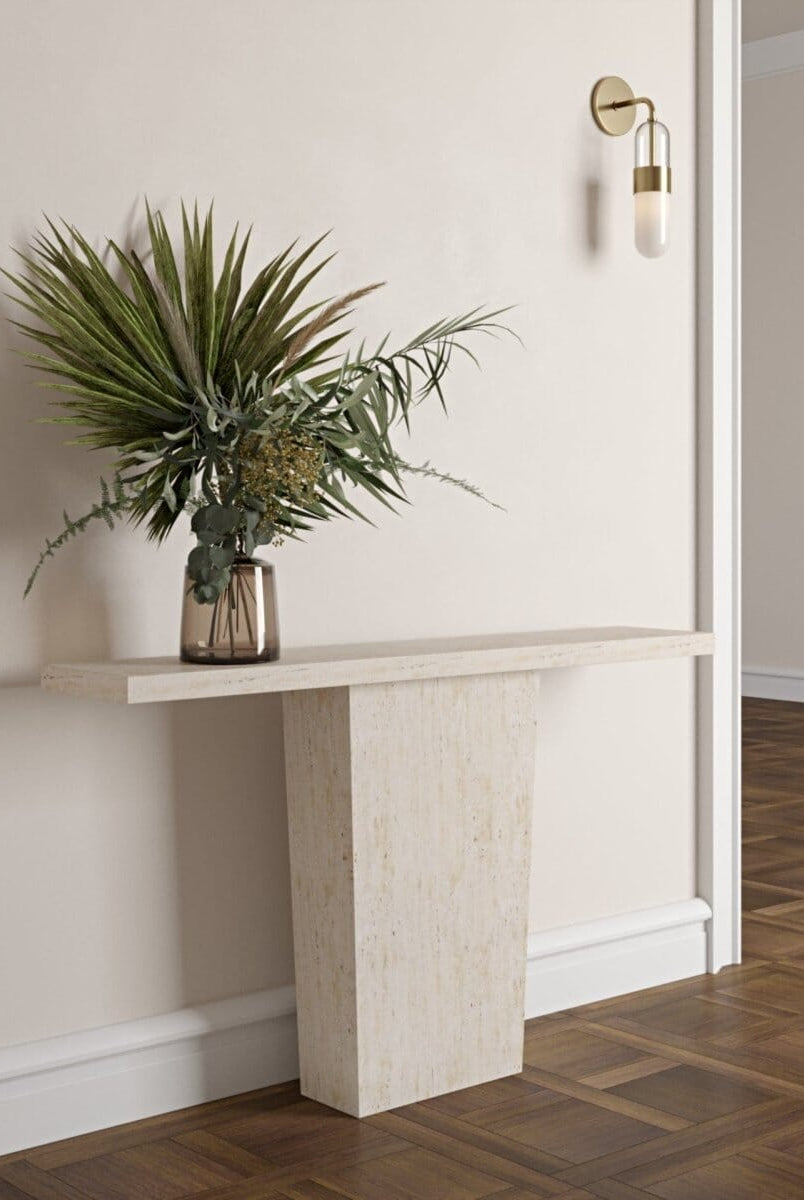 Sydney Travertine White Console Table (5 Sizes)