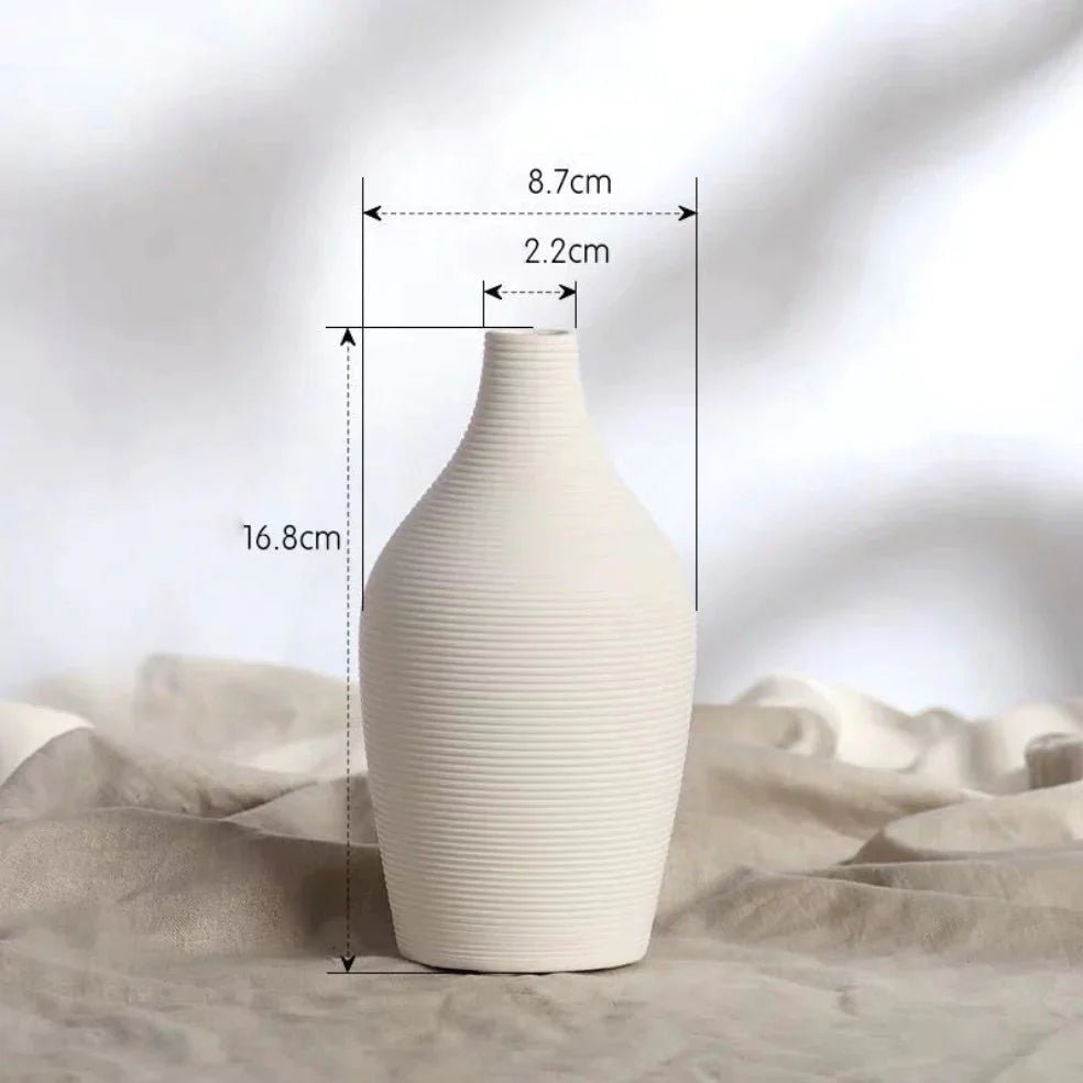 White Elongated Shape Ceramic Vase (2 Sizes)