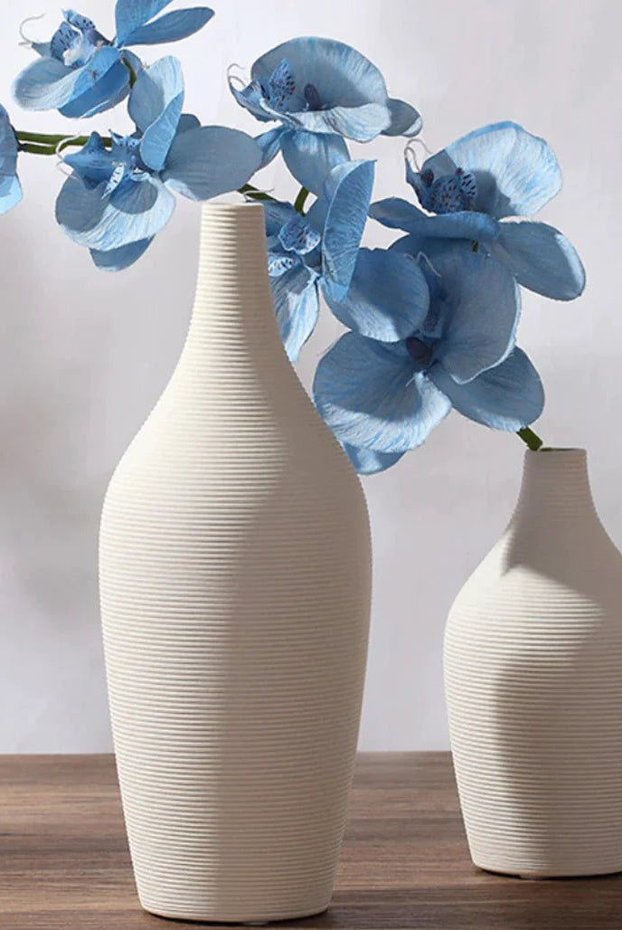 White Elongated Shape Ceramic Vase (2 Sizes)