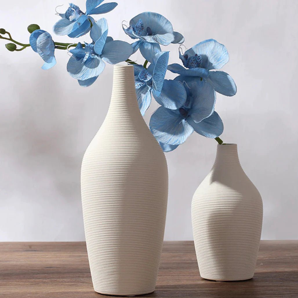White Elongated Shape Ceramic Vase (2 Sizes)