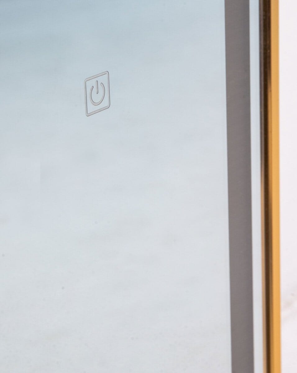 Kayla Gold Fe LED Rectangle Mirror with Rounded Corners (7 Sizes) Mirrors Homekode