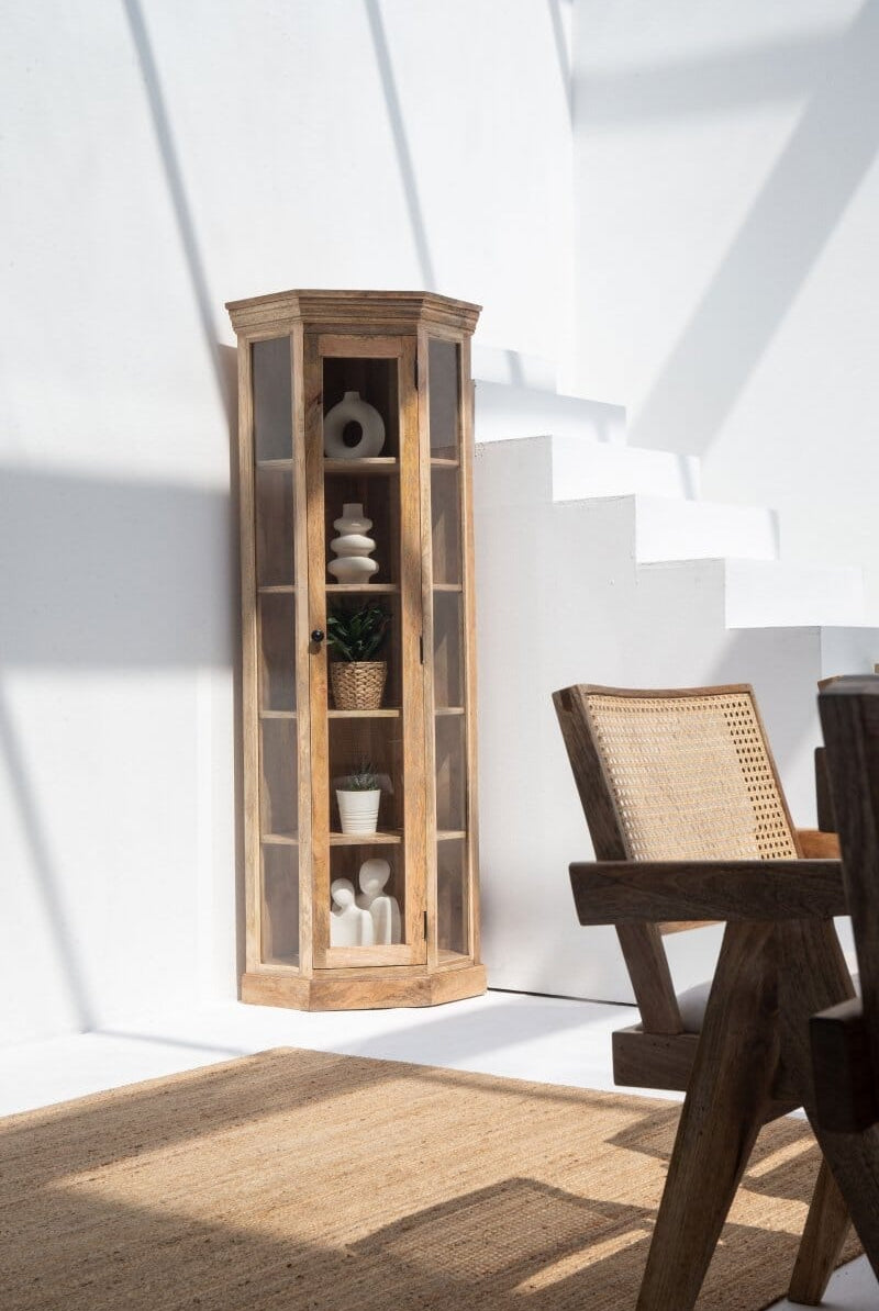 Corner Wooden Display Cabinet