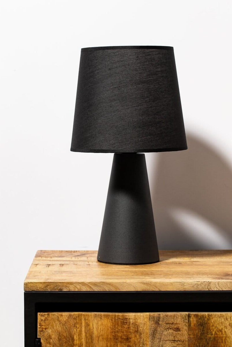 Black Modern Tapered Drum Table Lamp