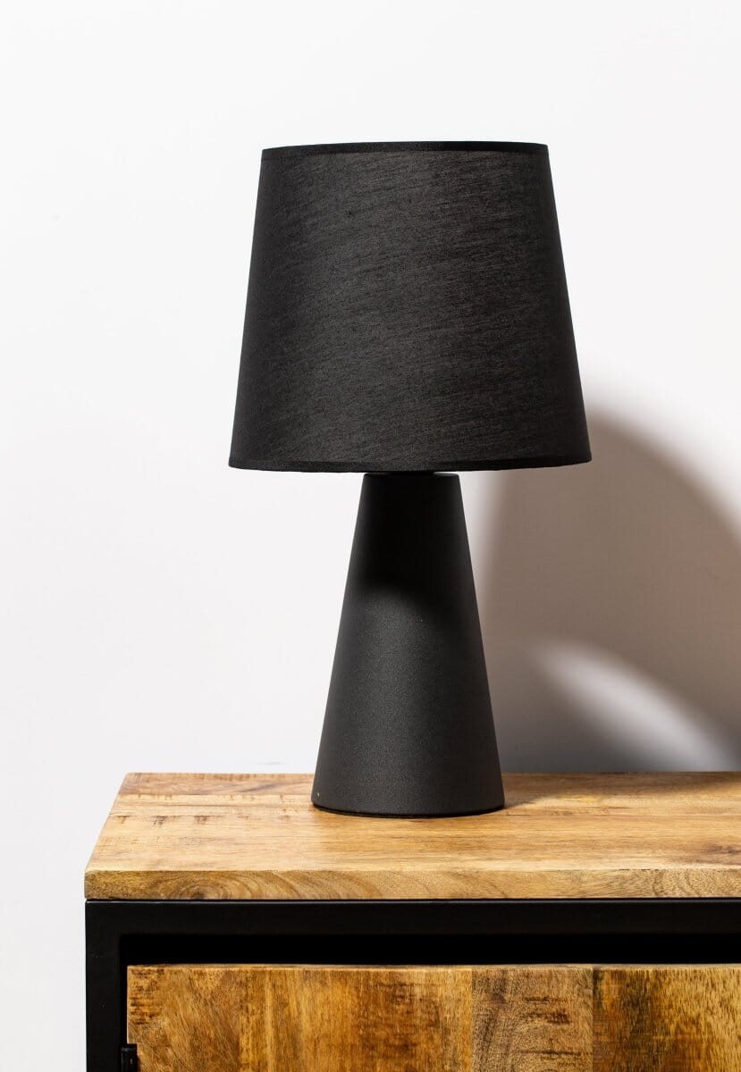 Black Modern Tapered Drum Table Lamp