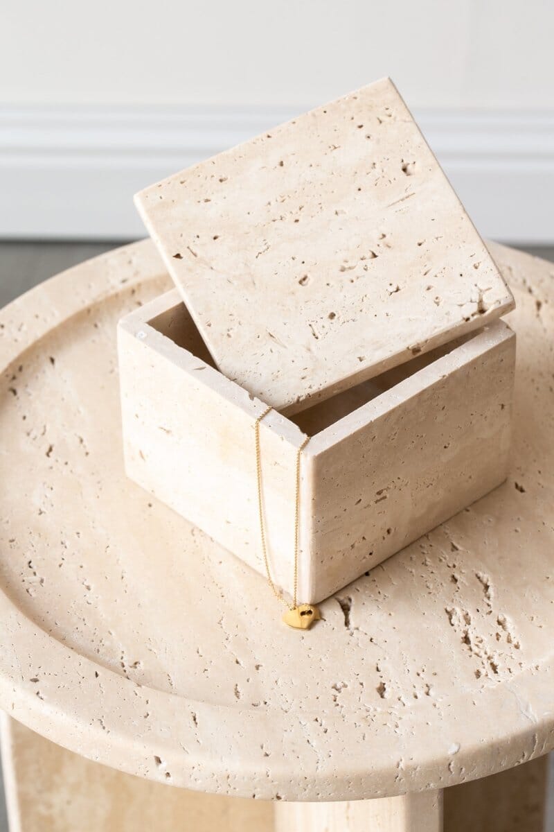 Travertine Box with Lid Homekode