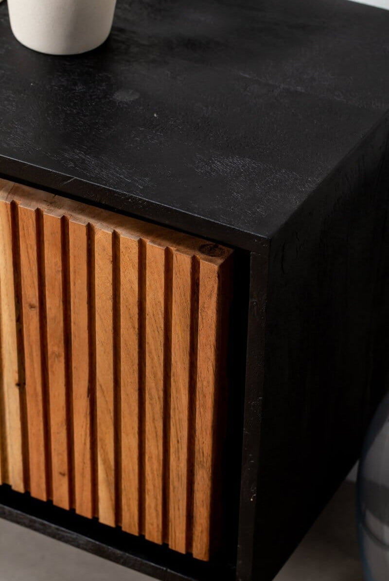 Addison Two Doors with four drawers Slat Media Console Homekode