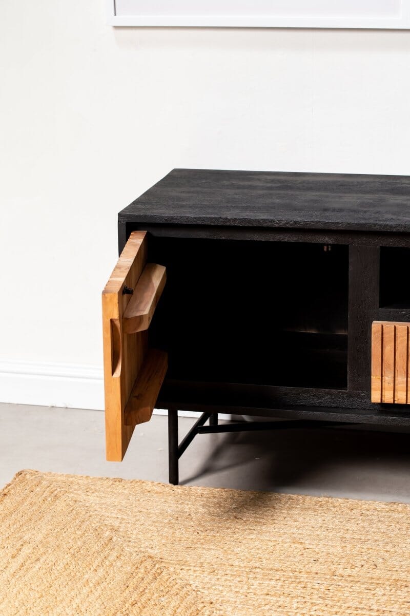 Addison Two Doors with four drawers Slat Media Console Homekode