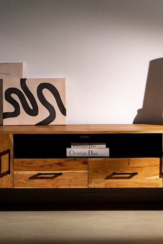 Two Drawers with Two Doors TV Console Homekode